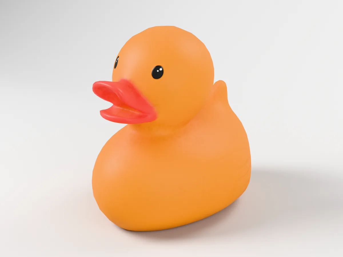 Rubber duck, light studio photo